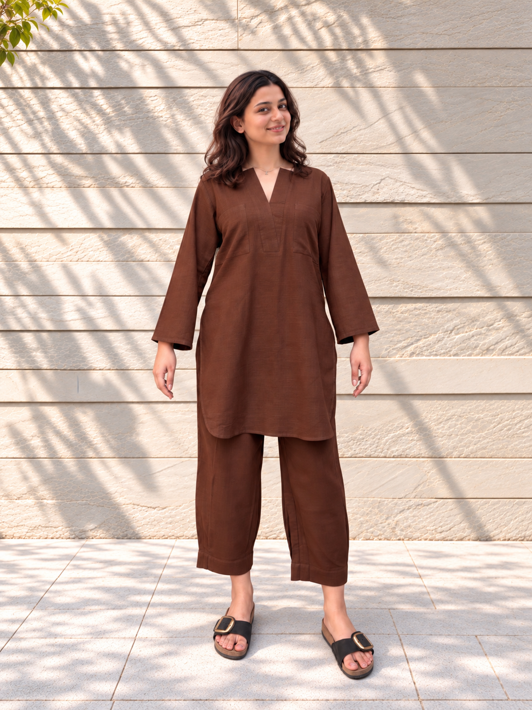 Postcard Mocha Kurta Set