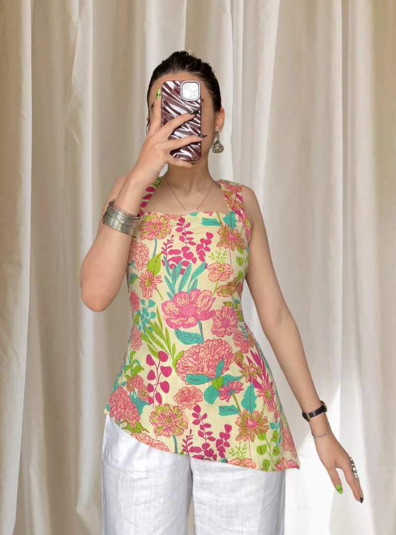 Brinda Blush Floral Kurti