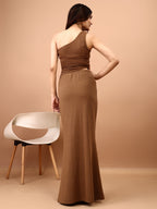 Mocha Asymmetrical Top & Skirt