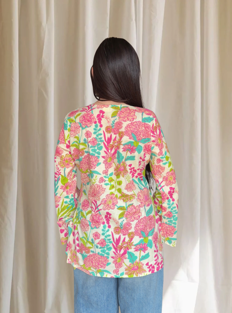Meera Floral Bell Sleeves Kurti