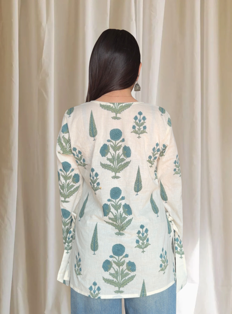Meera White Bell Sleeves Kurti
