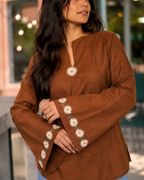 Neerja Mocha Embroidered Kurti