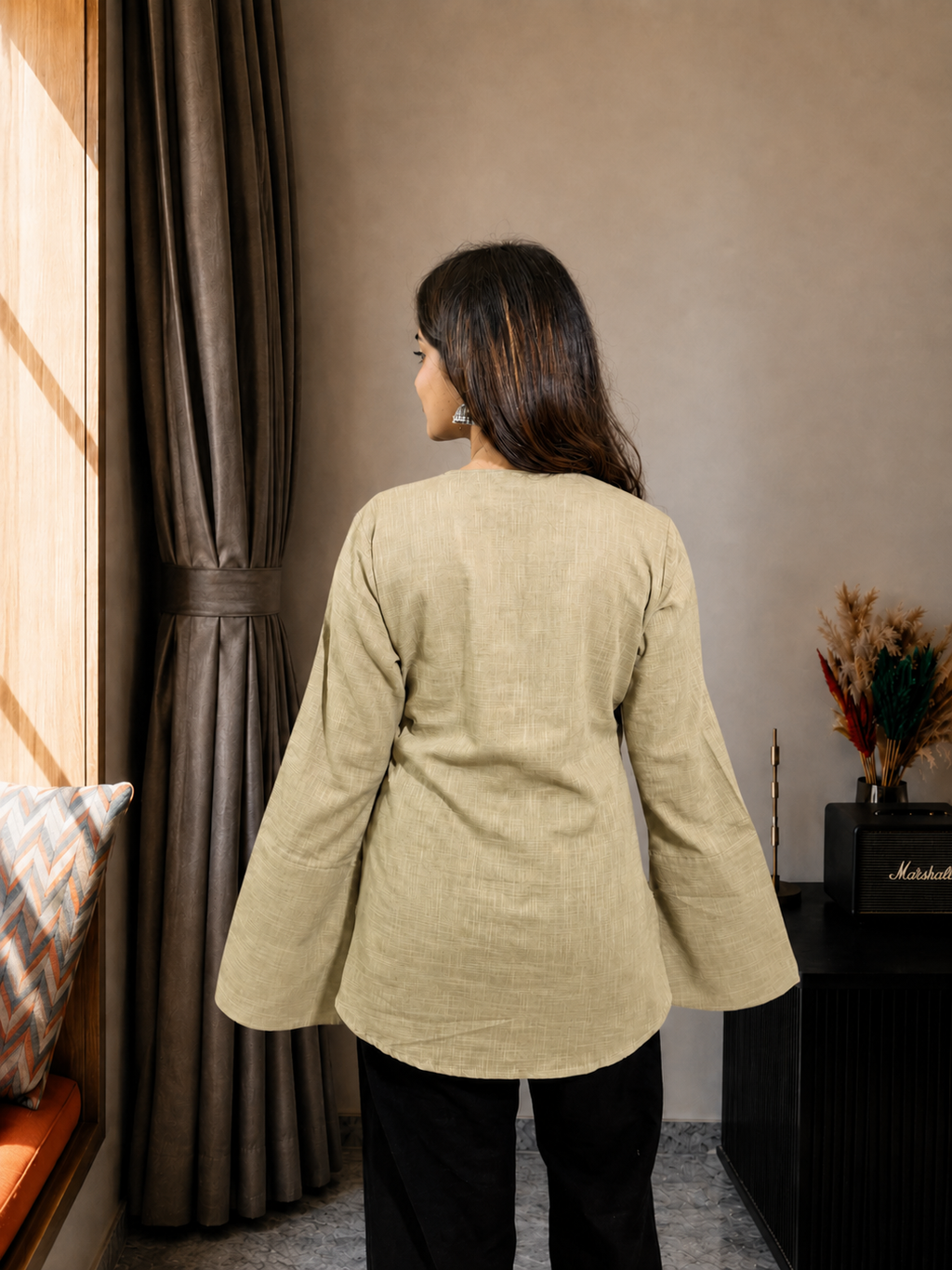 Neerja Sage Green Bell Sleeves Kurti