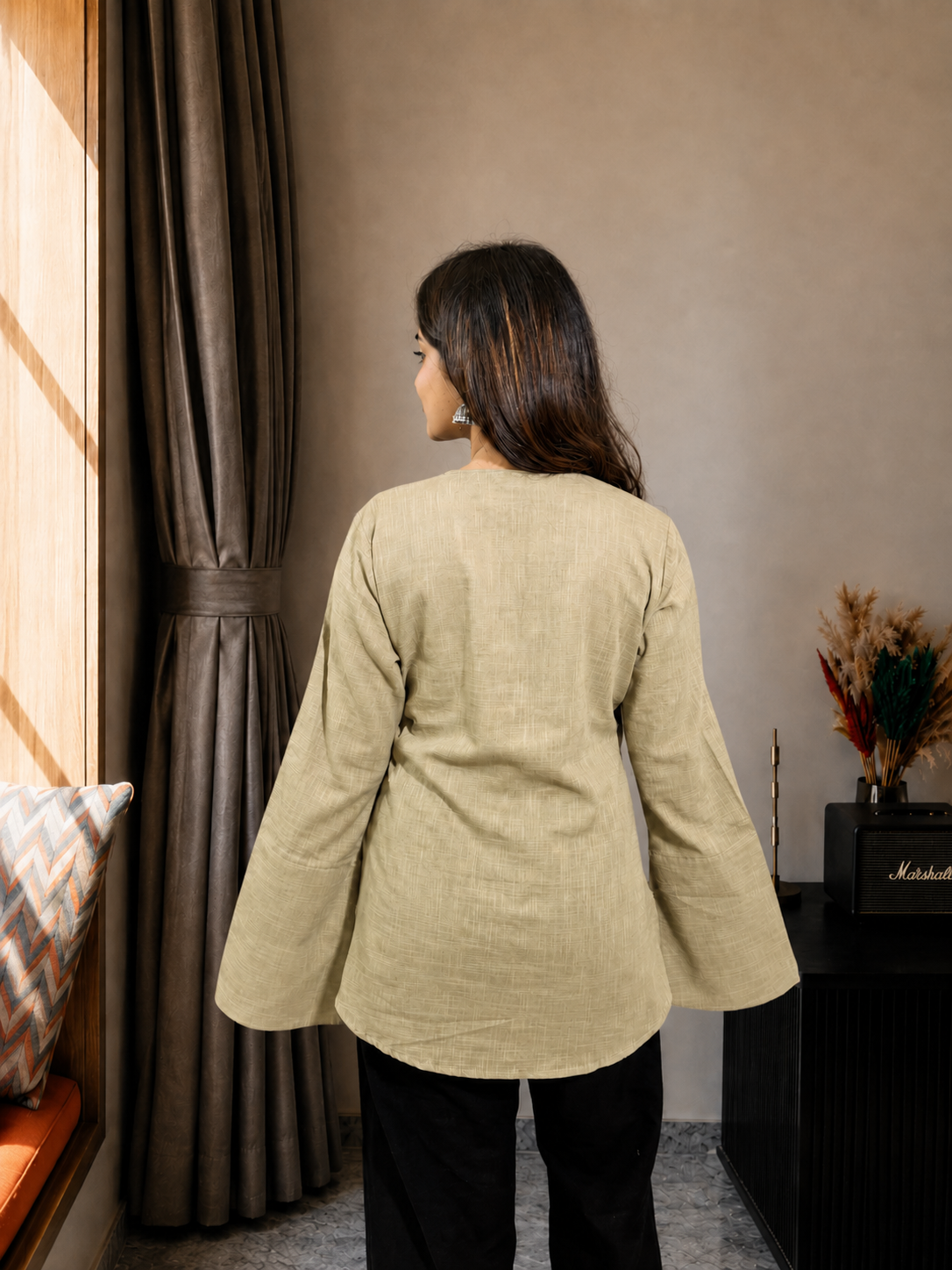 Neerja Sage Green Bell Sleeves Kurti