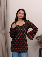 Kasturi Black Bell Sleeves Kurti