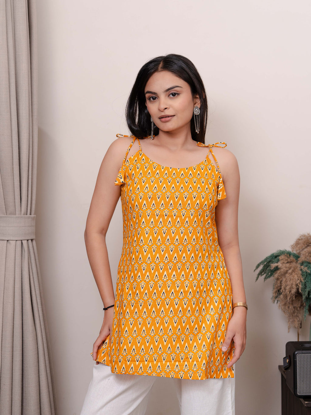 Rashi Square Neck Musturd Kurti