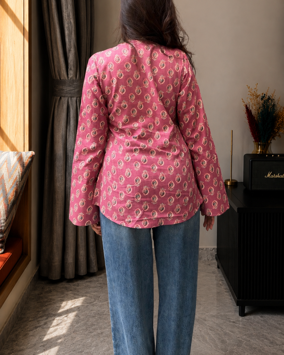 Neerja Pink Bell Sleeves Kurti