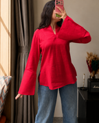 Neerja Red Bell Sleeves Kurti