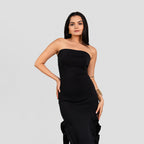Strapless Ruffle Fringe Dress