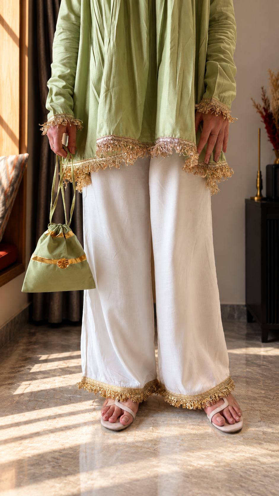 Chaandni- Pista Festive Set