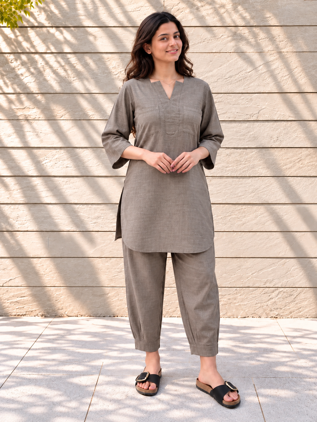 Postcard Grey Kurta Set