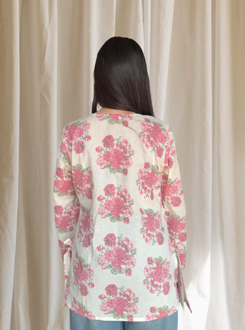 Meera Pink Bell Sleeves Kurti
