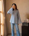 Neerja Sky blue Bell Sleeves Kurti