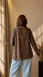 Reeva Brown Full Sleeves Kurti