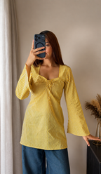 Vrinda Yellow Stripe Kurti