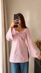 Vrinda Pink Stripe Kurti