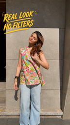 Phulwari Floral Sleeveless Kurti