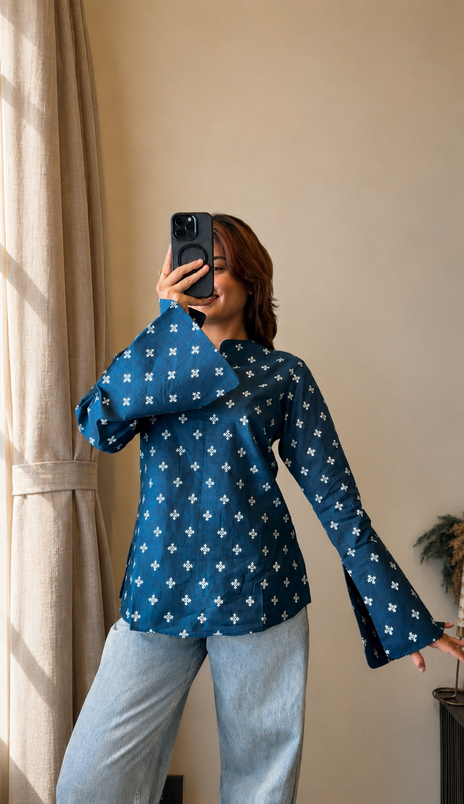 Neerja Blue Bell Sleeves Kurti