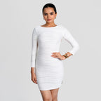 Pearl Wave Structured Short Dress
