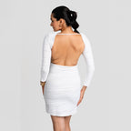 Pearl Wave Structured Short Dress